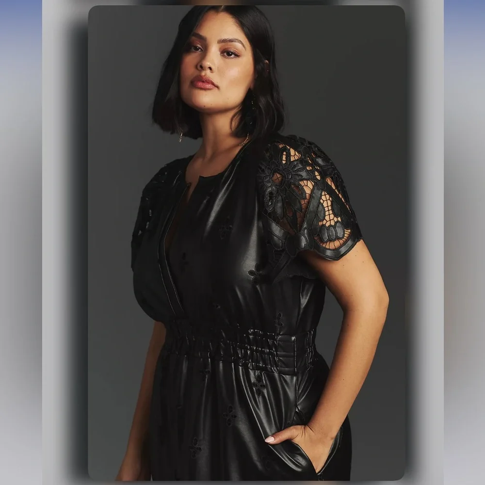 The Somerset Maxi Dress: Faux Leather Embroidered Edition 🔥 - Picture 6 of 10